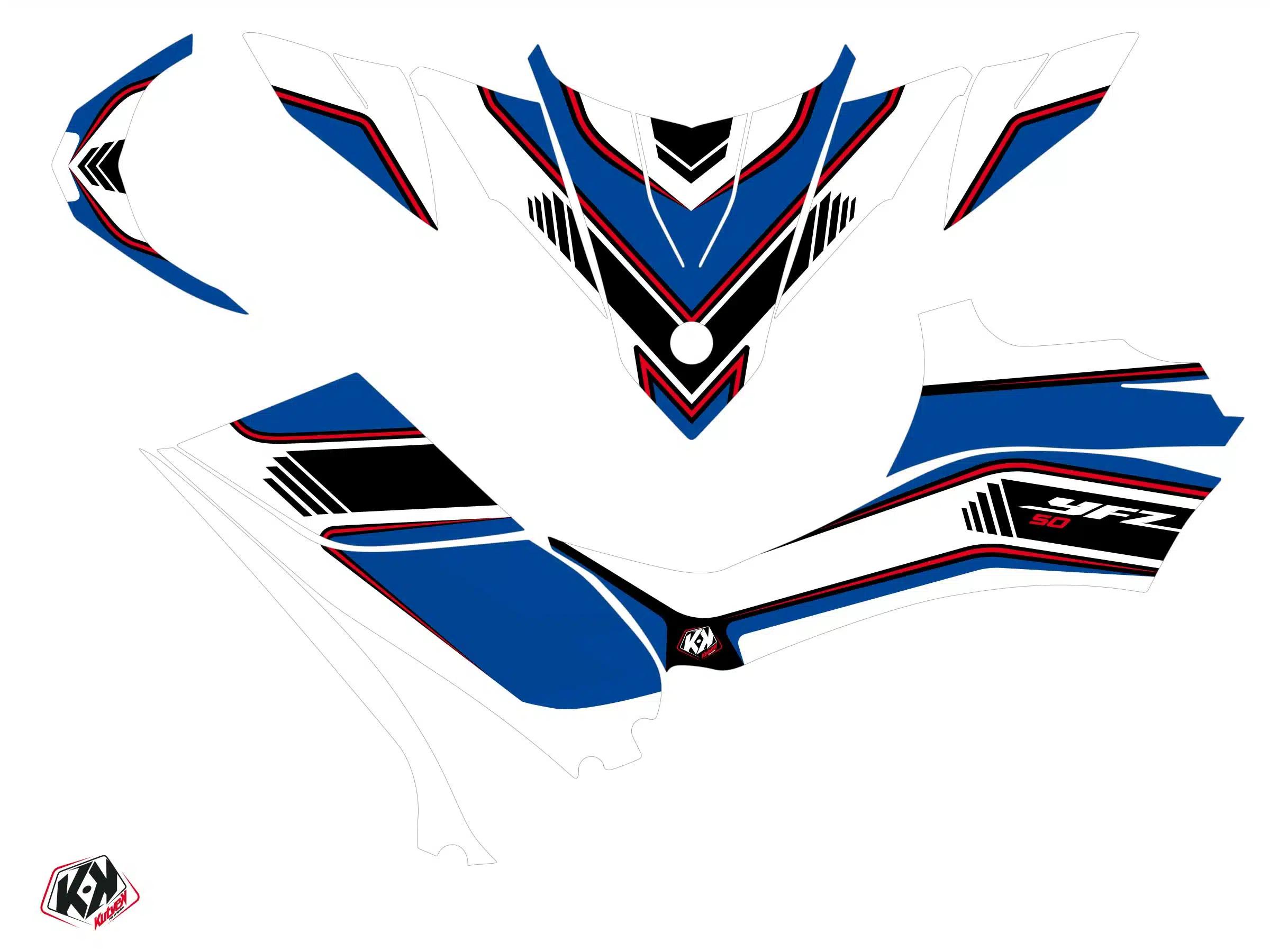 Kit Déco Quad Corporate Yamaha 50 YFZ Rouge () 2016-2018 – Image 2