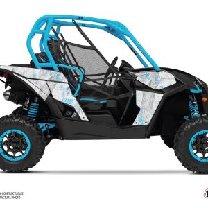 Kit Déco SSV Camo Can Am Maverick Blanc Bleu () 2013-2015