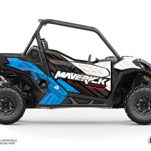 Kit Déco SSV Kinetik Can Am Maverick Sport Avec Portes Blanc Bleu () 2018-2023