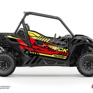 Kit Déco SSV Konkeror Can Am Maverick Sport Avec Portes Rouge Jaune () 2018-2023