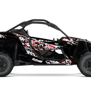 Kit Déco SSV Predator Can Am Maverick X3 Gris Rouge () 2017-2023