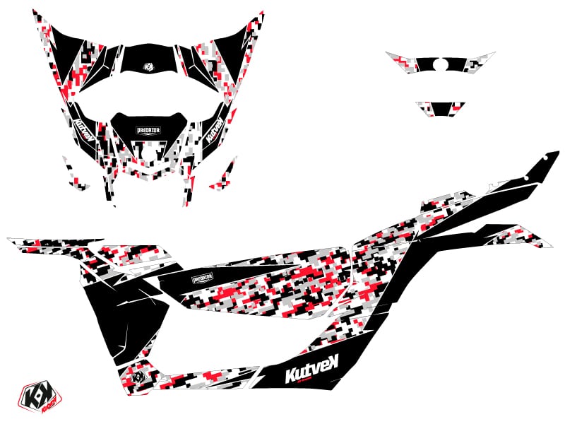 Kit Déco SSV Predator Can Am Maverick X3 Gris Rouge () 2017-2023 – Image 2