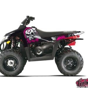 Kit Déco Quad Trash Polaris Scrambler 500 Noir Rose () 1998-2009