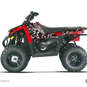 Kit Déco Quad Freegun Eyed Polaris Scrambler 500 Gris Rouge () 2010-2013