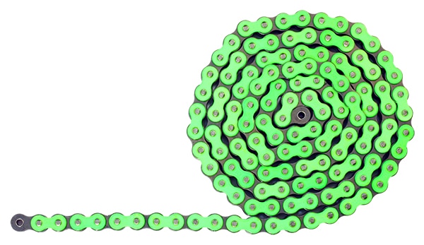 Chaine 420 - 132 maillons - Hyper Renforcée Sans Joints Toriques - Verte 1997-2020 – Image 2