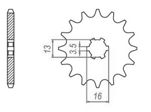 Pignon 13 Dents - Pas 420 - Similaire JTF563 1977-2006