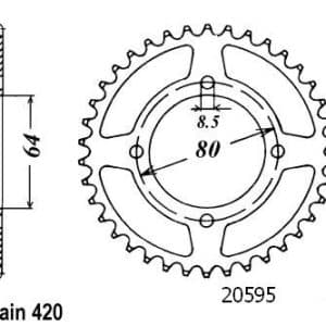 Couronne Acier 32 Dents - Pas 420 - Similaire JTR834 1978-2010