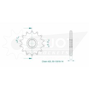 Pignon 14 Dents - Pas 420 - Similaire JTF1120