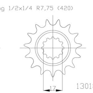 Pignon 15 Dents - Pas 420 - Similaire JTF1120 1999-2001