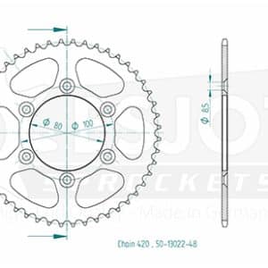 Couronne Acier 48 Dents - Pas 420 - Similaire JTR1076 1998-2007
