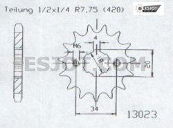 Pignon 19 Dents - Pas 420 2005-2006