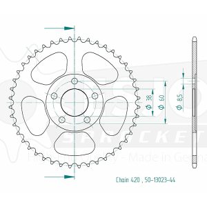Couronne Acier 44 Dents - Pas 420 1998-2004