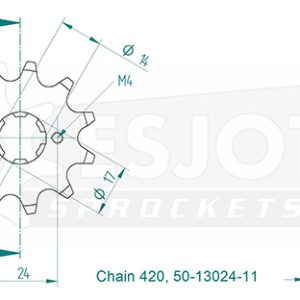 Pignon 11 Dents - Pas 420 - Similaire JTF1128 2006-2022