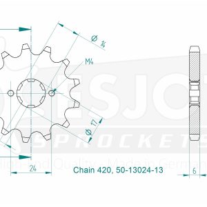 Pignon 13 Dents - Pas 420 - Similaire JTF1128