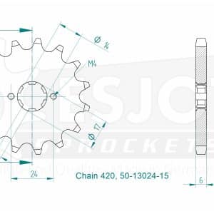 Pignon 15 Dents - Pas 420 - Similaire JTF1128 2011-2020