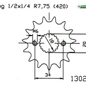 Pignon Ultralight 13 Dents - Pas 420 - Similaire JTR894