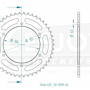 Couronne Acier 46 Dents - Pas 420 - Similaire JTR1133