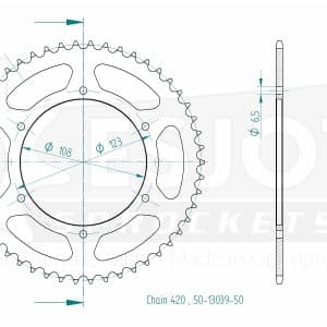 Couronne Acier 50 Dents - Pas 420 - Similaire JTR1133
