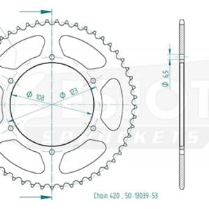 Couronne Acier 53 Dents - Pas 420 - Similaire JTR1133 2004-2019