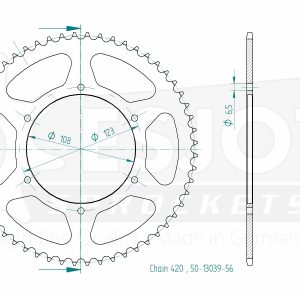 Couronne Acier 56 Dents - Pas 420 - Similaire JTR1133