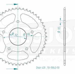 Couronne Acier 50 Dents - Pas 420 2005-2013