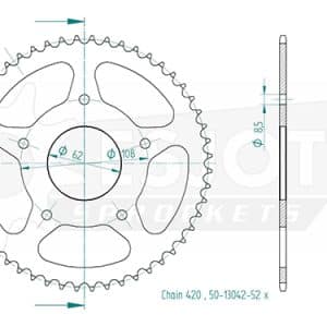 Couronne Acier 52 Dents - Pas 420 2005-2022