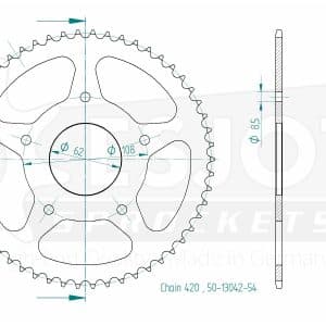 Couronne Acier 54 Dents - Pas 420 2005-2013