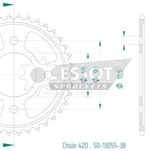 Couronne Acier 38 Dents - Pas 420 2021-2023