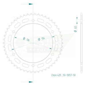 Couronne Acier 50 Dents - Pas 420