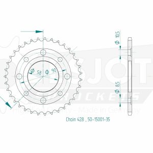 Couronne Acier 35 Dents - Pas 428 - Similaire JTR269