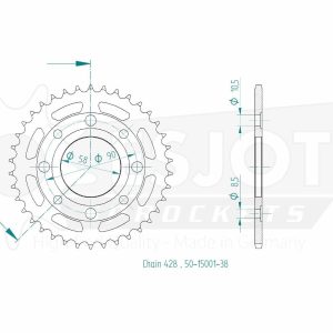 Couronne Acier 38 Dents - Pas 428 - Similaire JTR269 1976-2023