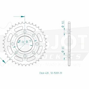 Couronne Acier 39 Dents - Pas 428 - Similaire JTR269 1978-2005