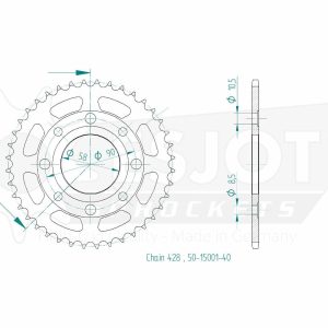 Couronne Acier 40 Dents - Pas 428 - Similaire JTR269 1970-2004