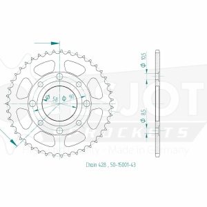 Couronne Acier 43 Dents - Pas 428 - Similaire JTR269 1977-2005