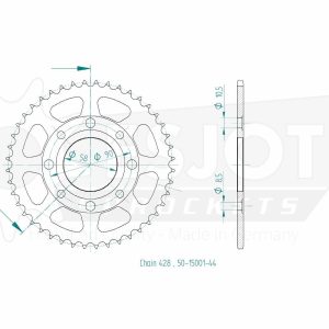 Couronne Acier 44 Dents - Pas 428 - Similaire JTR269 1996-1998