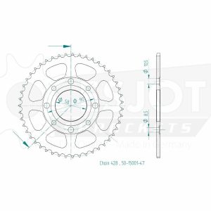 Couronne Acier 47 Dents - Pas 428 - Similaire JTR269 1976-1998