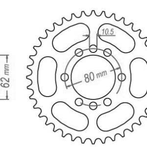 Couronne Acier 49 Dents - Pas 428 - Similaire JTR843 1977-2001