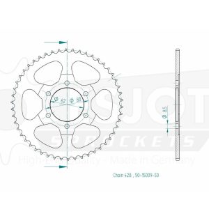 Couronne Acier 50 Dents - Pas 428 - Similaire JTR1842 1980-2008