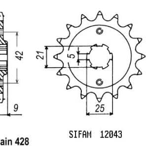 Pignon 19 Dents - Pas 428 - Similaire JTF576 1985-2000
