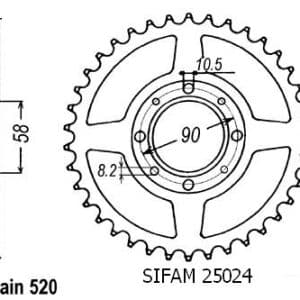 Couronne Acier 53 Dents - Pas 428 - Similaire JTR241 1983-1994