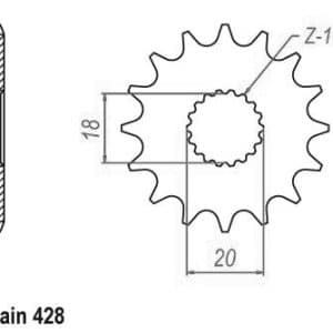 Pignon 15 Dents - Pas 428 - Similaire JTF426 2015-2023