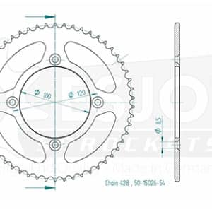 Couronne Acier 54 Dents - Pas 428 - Similaire JTR798 2007-2012