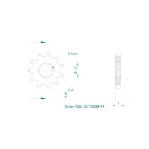 Pignon 11 Dents - Pas 428 2007-2023