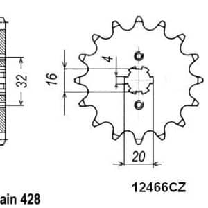 Pignon 14 Dents - Pas 428 - Similaire JTF1550 2007-2025
