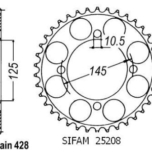 Couronne Acier 59 Dents - Pas 428 - Similaire JTR1874 2000-2004