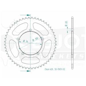 Couronne Acier 52 dents - Pas 428