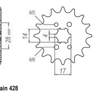 Pignon 13 Dents - Pas 428 - Similaire JTF712/277 2013-2025