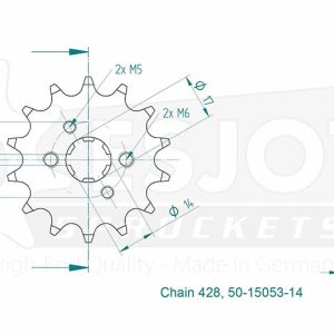 Pignon 14 Dents - Pas 428 - Similaire JTF712 2009-2017
