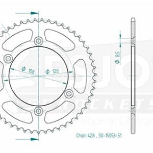 Couronne Acier 51 Dents - Pas 428 - Similaire JTR797 2008-2012