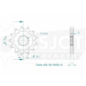Pignon 13 Dents - Pas 428 - Similaire JTF785 2010-2025